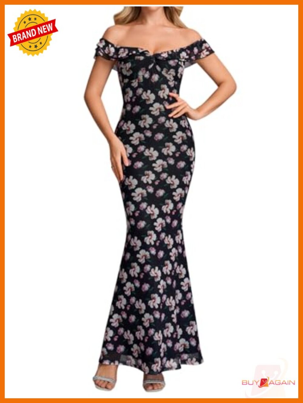 Mesh Bodycon Maxi Dress Off Shoulder Ruffle Formal Cocktail